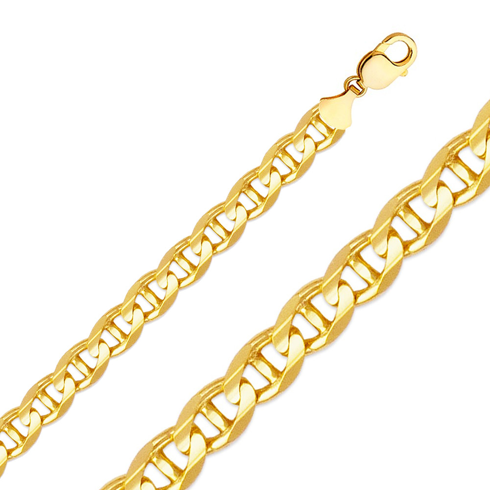 14k Gold 11.0mm Mariner Chain 30 Inches